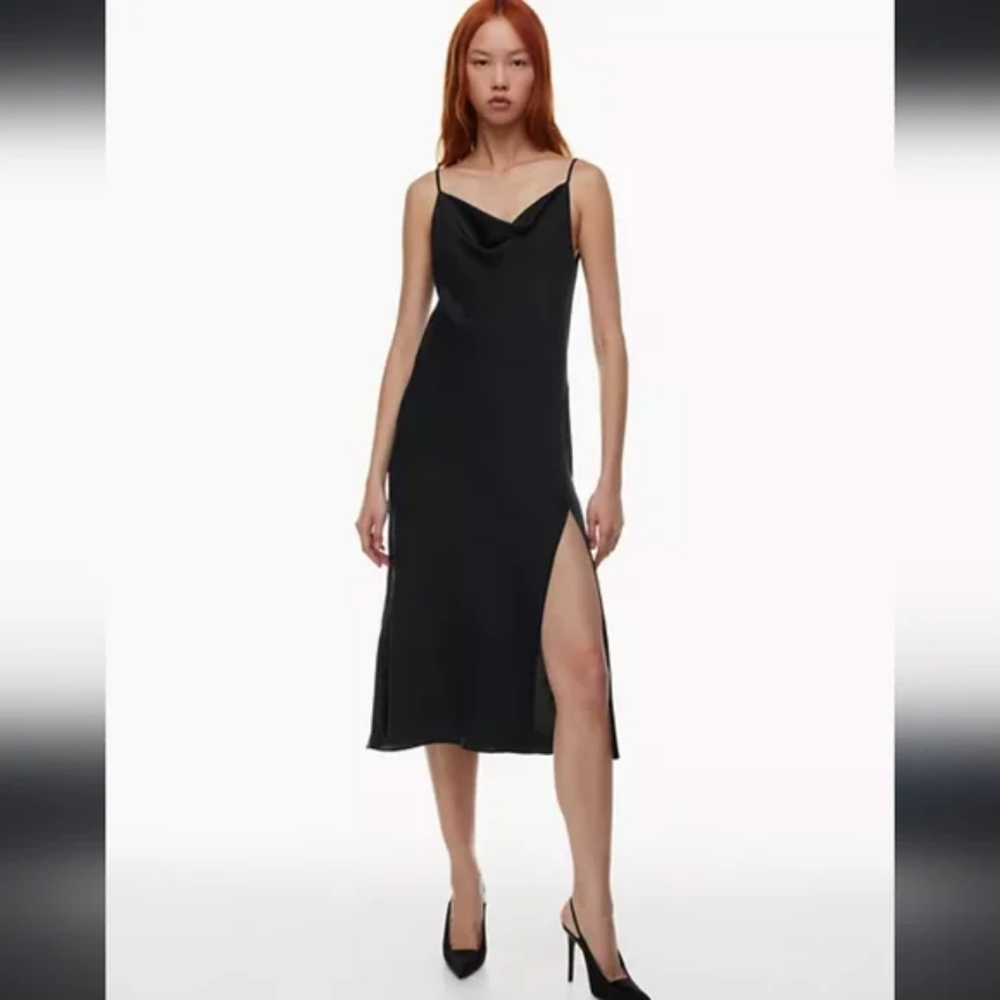 Babaton Fonda cowl neck satin dress
